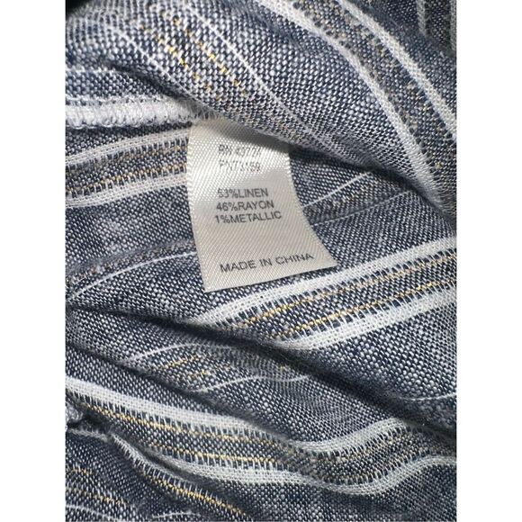 Brand NEW WITH TAGS Linda and Anderson Wide Leg striped Linen Blend Travel Pants - Picture 5 of 7